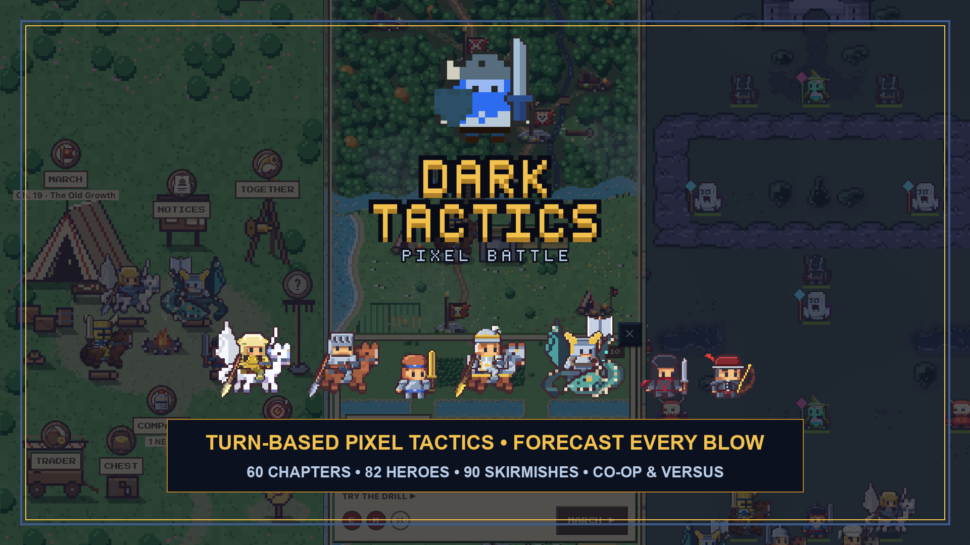Dark Tactics: Pixel Battle widescreen promotional hero banner